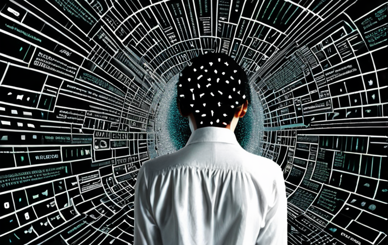 **Prompt:** A conceptual digital art piece depicting a transition from information overload to clarity. On one side, a person feeling lost and overwhelmed amidst a turbulent, chaotic "ocean of digital information" composed of swirling text, unreadable code, and fragmented data points. On the other side, this chaos transforms into a clean, structured database, insightful charts, or organized data streams, with the person now confidently analyzing and interacting with the clear information, symbolizing empowerment and understanding. Emphasize high contrast and a transformative journey from confusion to order.