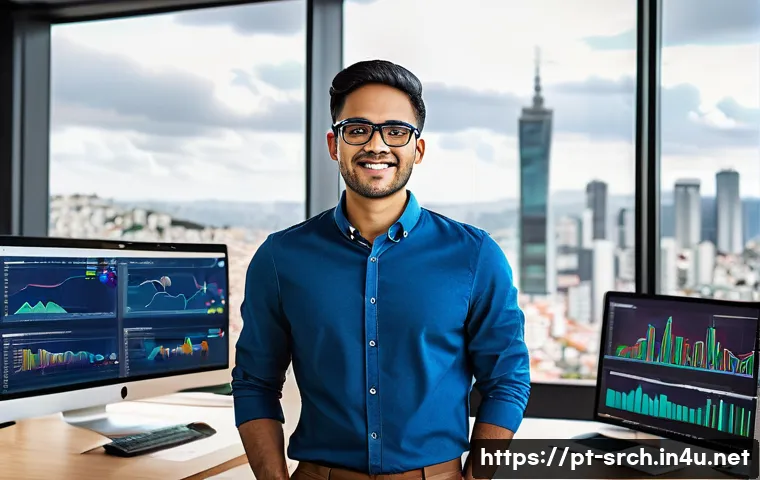 인터넷정보검색과 데이터분석 자격증 비교 및 활용 사례 - A professional Brazilian data analyst working in a modern office environment, wearing business casua...