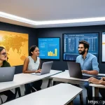 Home 23 인터넷정보검색 자격증을 활용한 스타트업 취업 후기 - A modern startup office environment in São Paulo, Brazil, showing a diverse team of young profession...